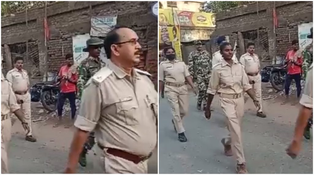 Jharkhand: Flag march taken out on Ram Navami in Pakur, police visit