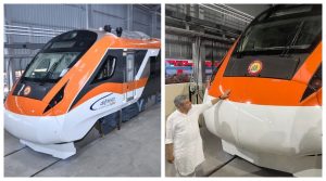 वंदे भारत एक्सप्रेस ट्रेन का बदला रंग