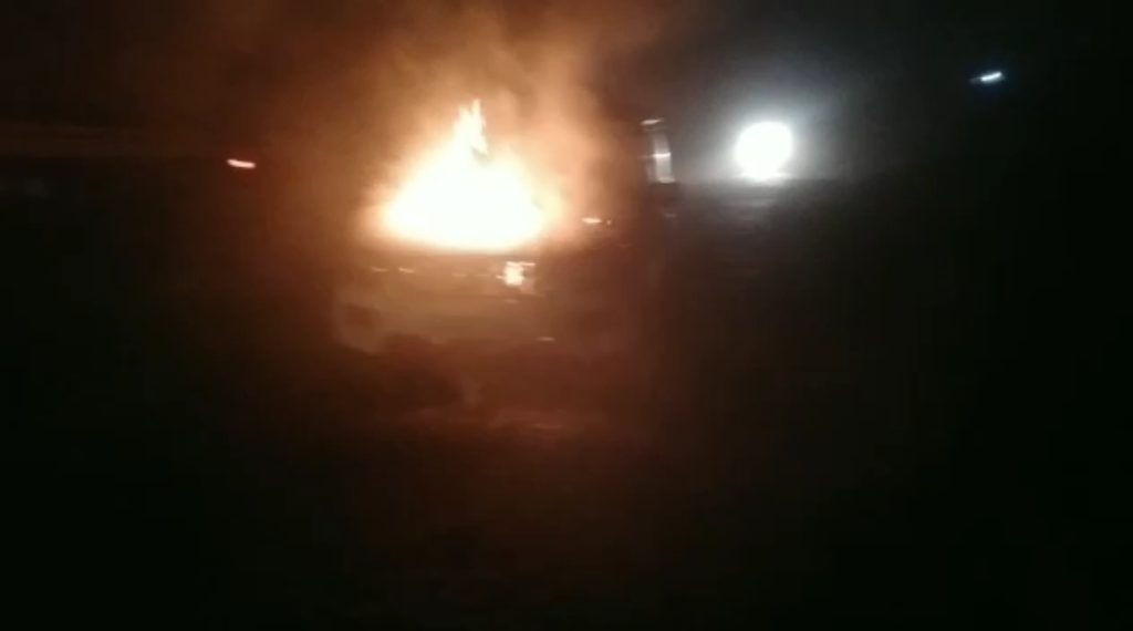 Car on Fire in Nalanda