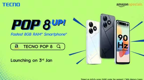 Tecno Pop 8 launching in india price and specifications
