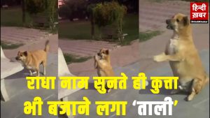 Dog Viral Video A video is going viral on social media, on hearing the name Radha, even the dog started clapping.