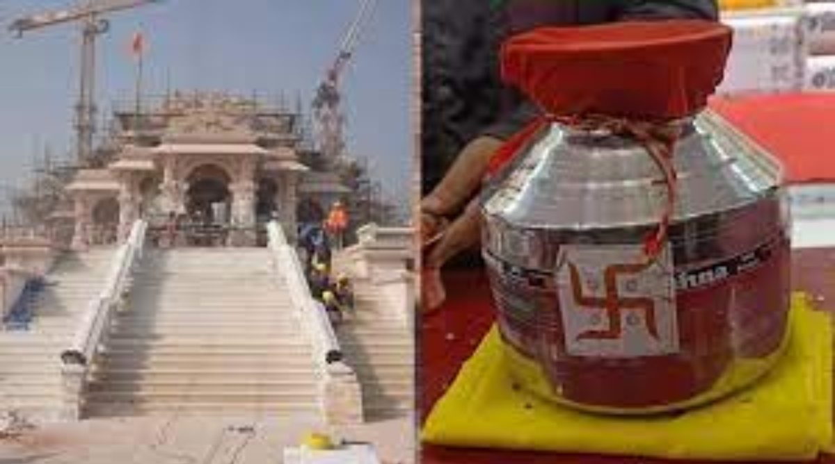 Photo of जम्मू-कश्मीर के मार्तंड सूर्य मंदिर में अयोध्या का कलश स्थापित, अयोध्या से आया अक्षत कलश