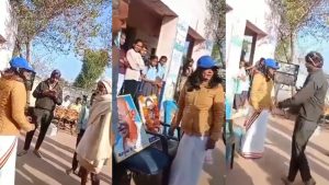 Rajasthan Sarasvati Puja Controversy viral video news in hindi
