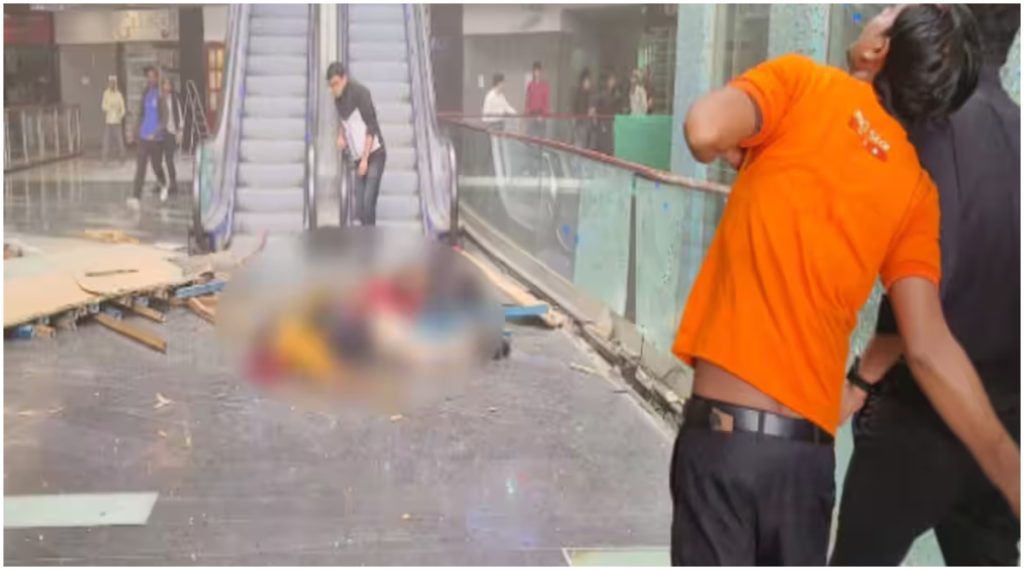 2 man died after grill fell in blue square mall in greater noida