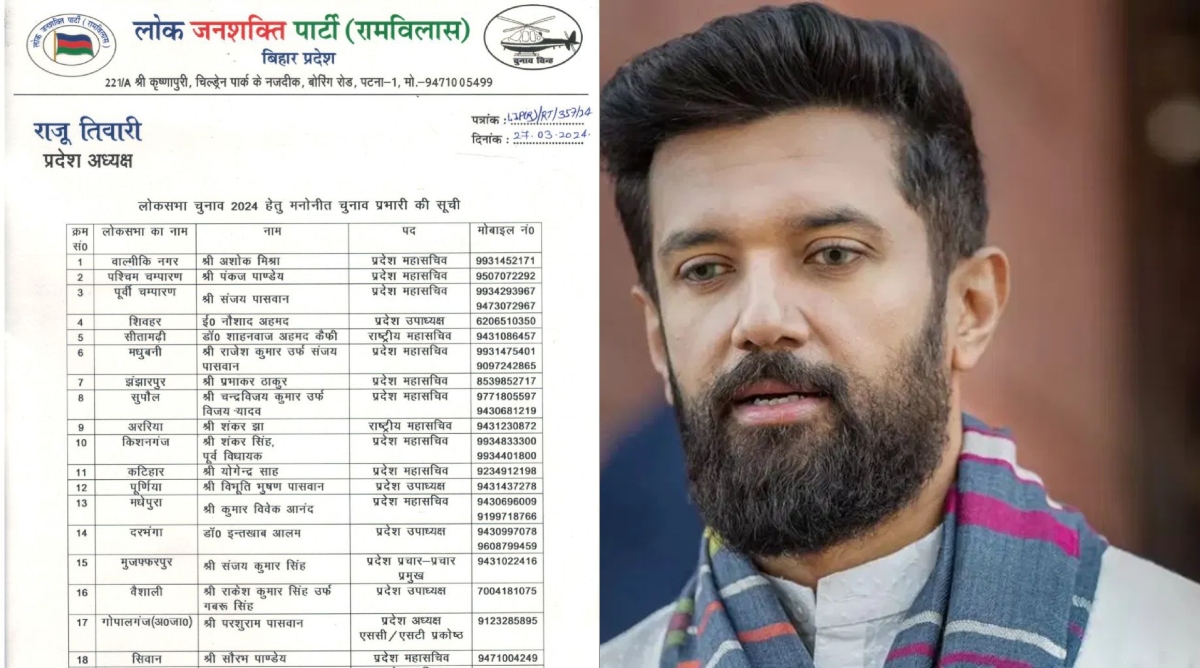 Photo of LJP(R) ने घोषित किए चुनाव प्रभारी, शांभवी को समस्तीपुर से मिलेगी उम्मीदवारी!