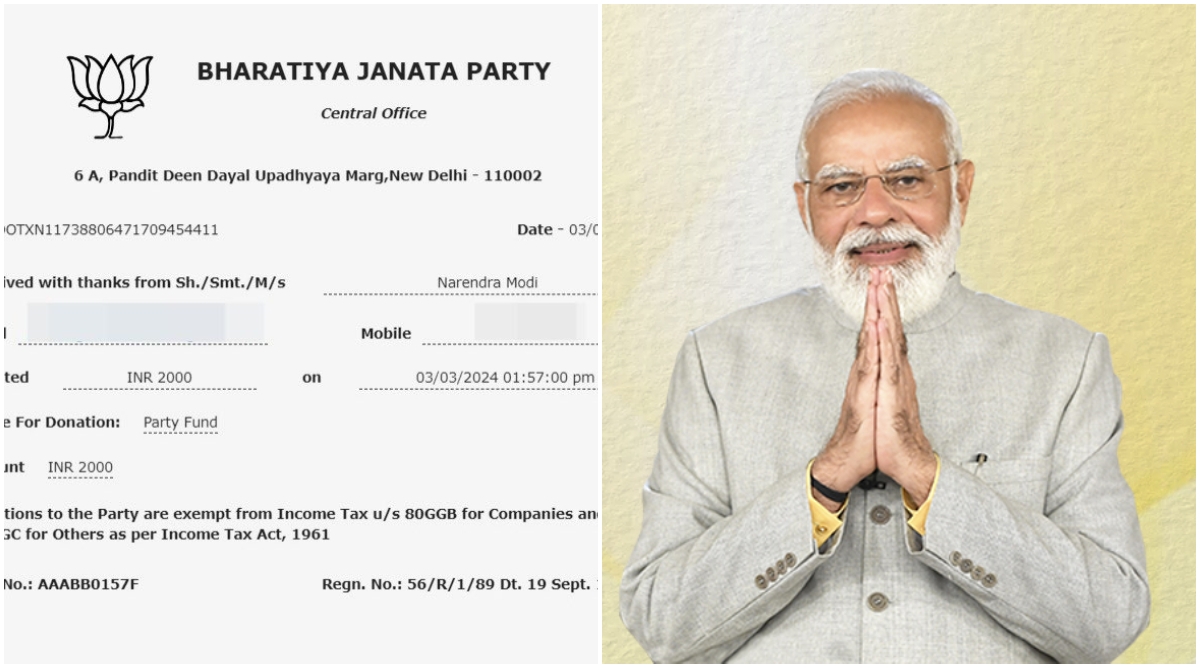 Photo of PM Modi ने BJP को दिया डोनेशन, चंदे की पर्ची भी की शेयर