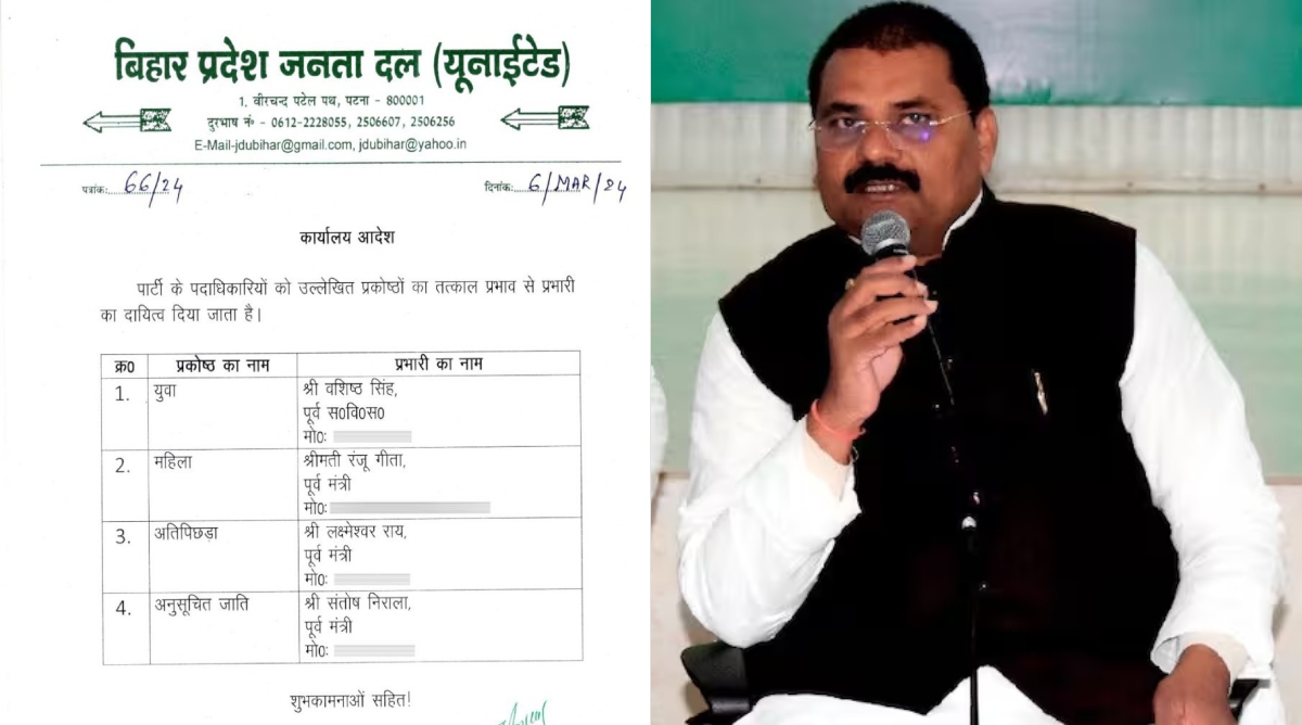 Photo of Bihar: जेडीयू के विभिन्न प्रकोष्ठ प्रभारियों की सूची जारी