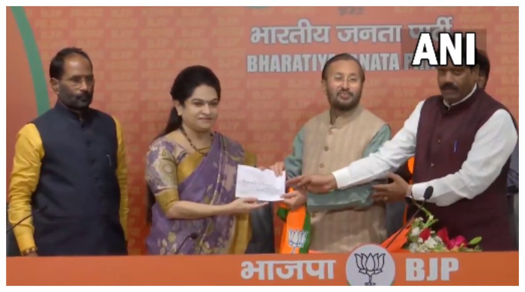 k karunakarans daughter padmaja joined bjp