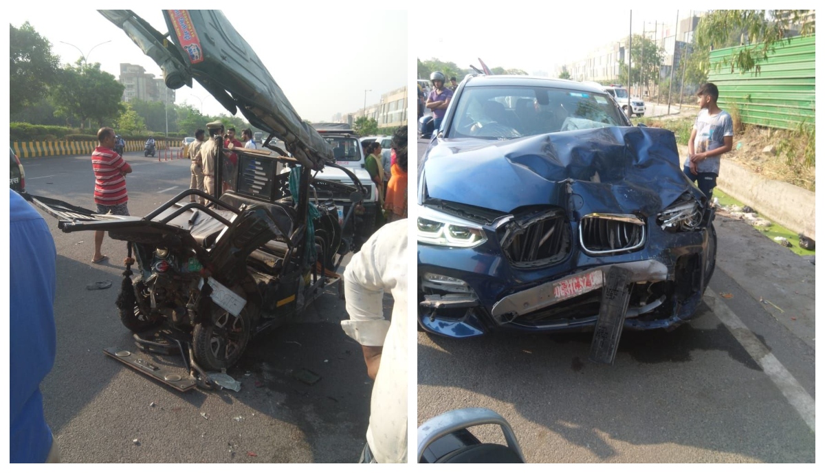Photo of NOIDA: तेज रफ्तार कार का कहर, बीएमडब्ल्यू कार ने ई रिक्शा को मारी टक्कर… दो लोगों की मौत…तीन घायल