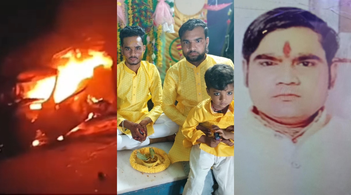 Photo of झांसी में कार से टकराई डीसीएम, दोनों में लगी आग, दूल्हा सहित चार लोग जिंदा जले