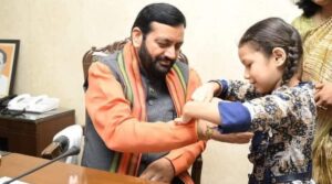 Rakhi tied to CM Saini