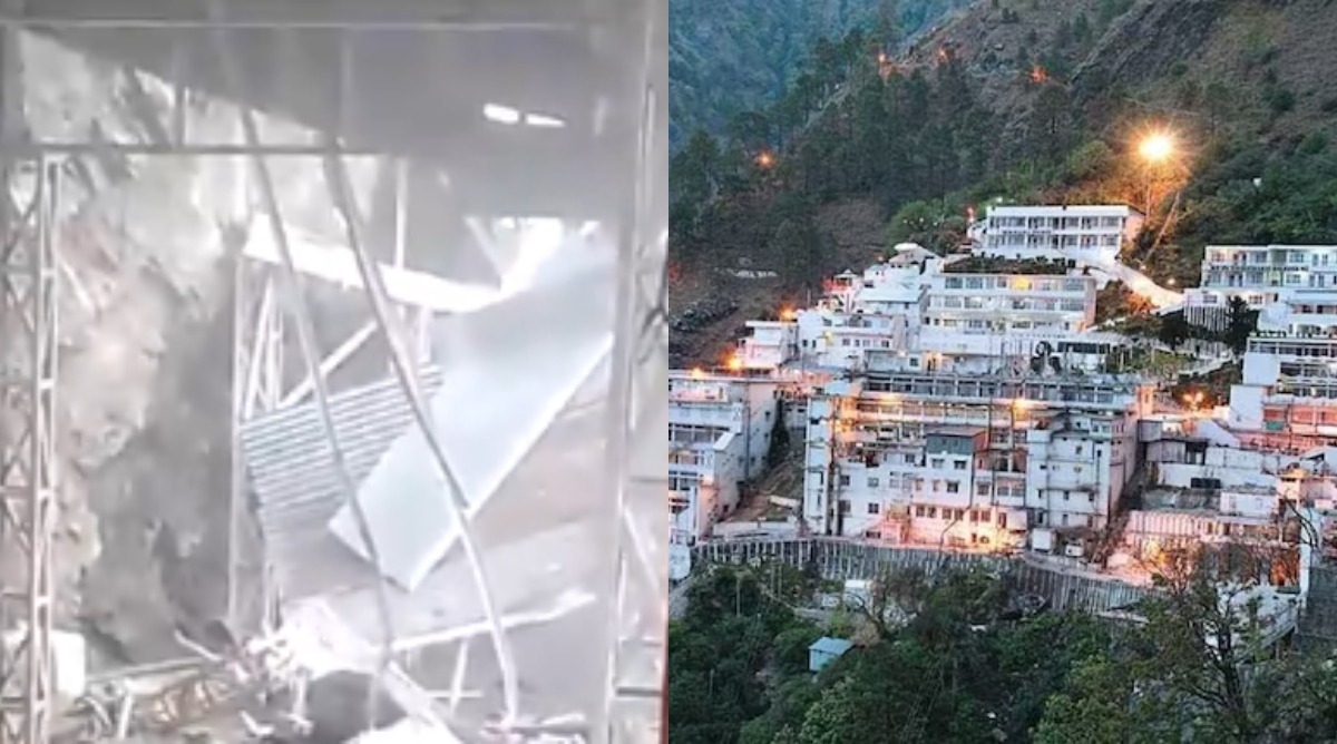 Photo of माता वैष्णो देवी मंदिर मार्ग पर भूस्खलन, एक श्रद्धालु घायल