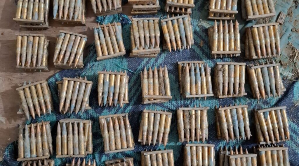 Large number of gun cartridges