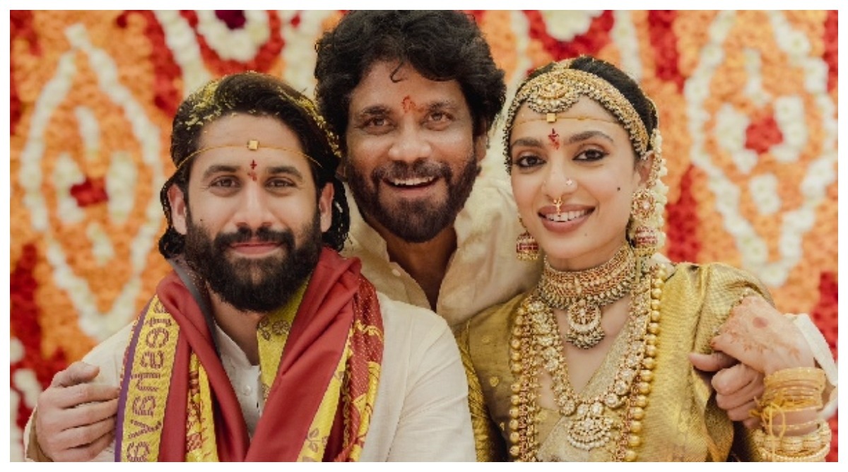 Photo of Naga–Sobhita Wedding: तमिल-ब्राह्मण रीति-रिवाज से की शादी, सोने से लदी नजर आईं शोभिता