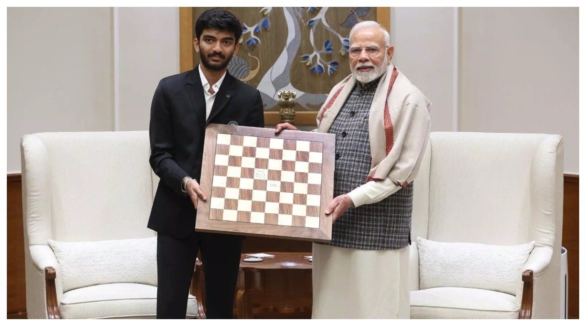 PM Modi With D Gukesh :