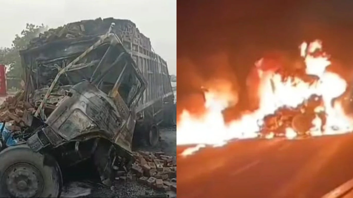 Photo of जयपुर में ट्रक की सीएनजी ट्रक से टक्कर के बाद बड़ा ब्लास्ट, 12 से अधिक झुलसे, कई गाड़ियों में लगी आग