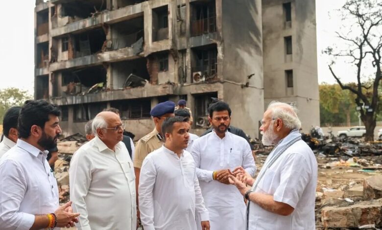 PM Modi visited the plane crash site.