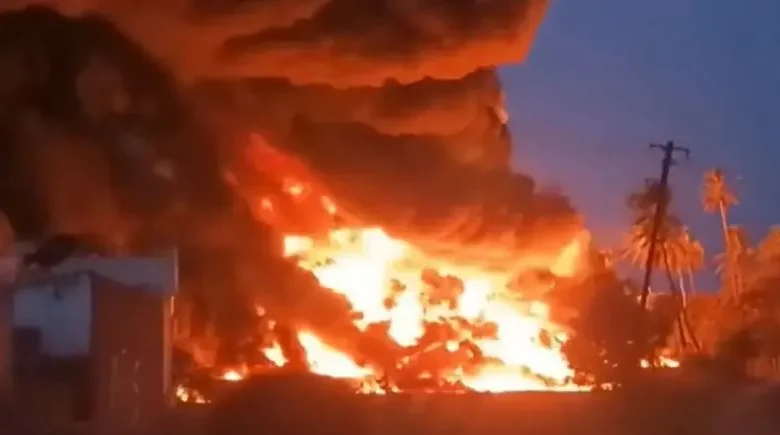 Diesel train fire :