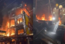 Photo of मुरादाबाद : रेस्टोरेंट में सिलेंडर फटने से लगी भीषण आग, एक महिला की मौत, कई घायल