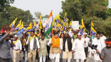 Photo of ‘रोज़गार दो सामाजिक न्याय दो’ पदयात्रा सातवें दिन पहुंची अमेठी, आप सांसद संजय सिंह का हुआ भव्य स्वागत