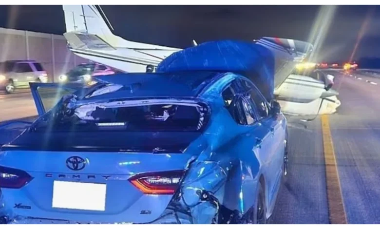 America Plane Collides With Car :