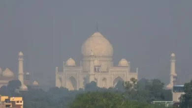 Photo of आगरा में घना कोहरा, ताजमहल देखना पड़ा मुश्किल, पर्यटक मायूस