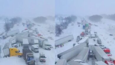Photo of अमेरिका में बर्फीले तूफान का कहर, 100 से ज्यादा गाड़ियां टकराई, 30 से ज्यादा ट्रक फंसे