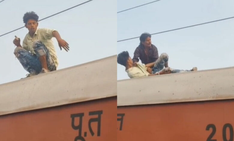 Youth on Train Roof :