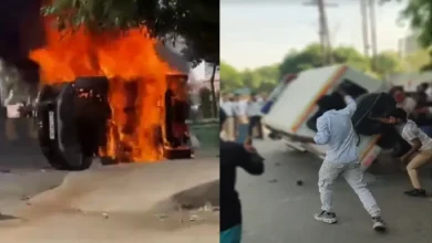 Photo of ग्रेटर नोएडा में वेतन बढ़ोतरी को लेकर मजदूरों का उग्र प्रदर्शन, कई वाहनों में तोड़फोड़ और आगजनी