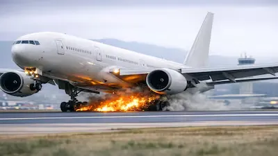 Flight Tyre Fire :