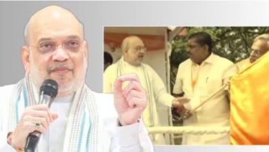 Photo of पुडुचेरी में अमित शाह के सामने तिरंगे की जगह पहुंचा भगवा झंडा, गृह मंत्री ने मंत्री को टोका