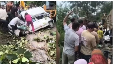 Photo of शिमला-बिलासपुर हाईवे पर कार पर गिरी भारी चट्टान, 1 घंटे तक चले रेस्क्यू ऑपरेशन