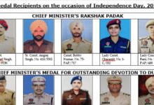 Photo of पंजाब पुलिस के 5 जवानों को मुख्यमंत्री रक्षक पदक से किया जाएगा सम्मानित