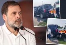 Photo of राहुल गांधी के काफिले की गाड़ियां आपस में टकराईं, हादसे में कई लोग घायल